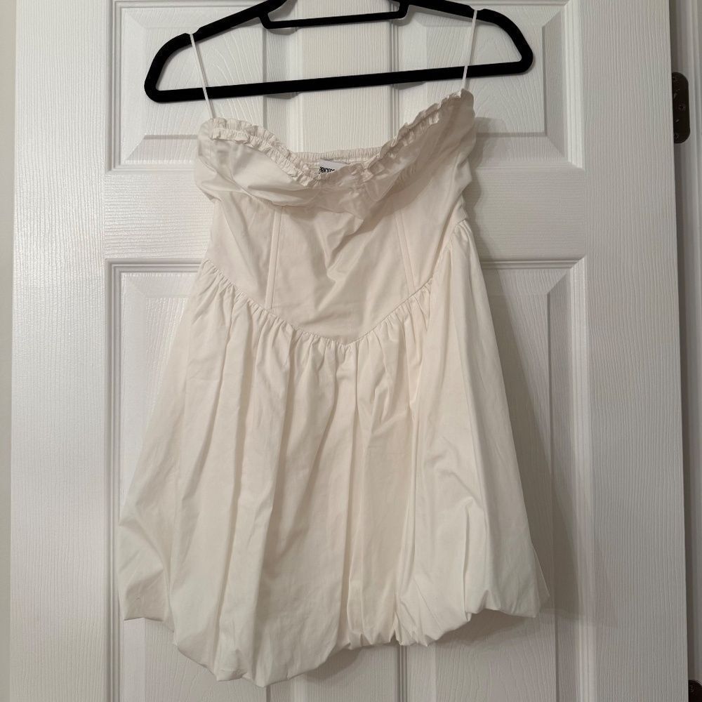 Princess Polly Melaina Bubble Hem Mini Dress White - Picture 3 of 5